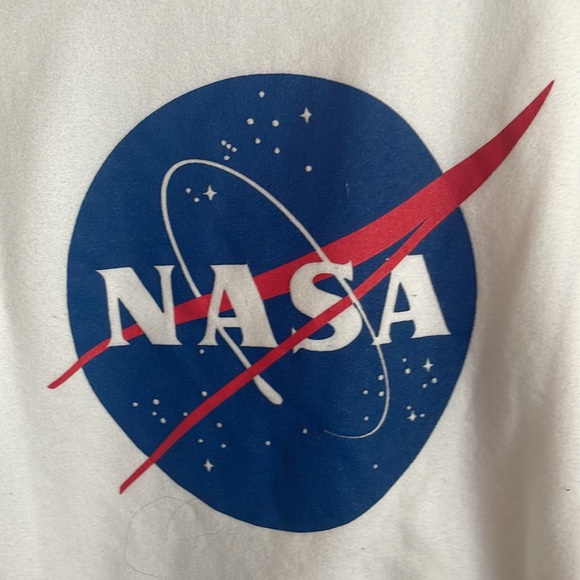 White NASA Hoodie, Size: Kids XL - Picture 3 of 3